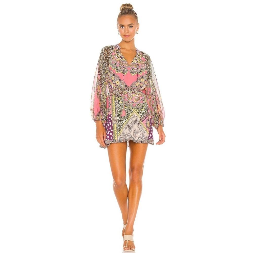 Alice + Olivia Pink Paisley Mini Dress